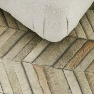 30302 Patchwork Cowhide Rug Round Beige Collection Caraa In Situ Photo SKU CR00 EA31 PM3