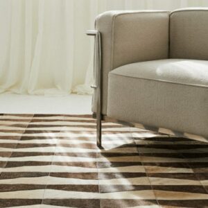 41532 Patchwork Cowhide Rug Brown and Beige Tiles Collection Summit In Situ Photo SKU CR00 EA68 MM2