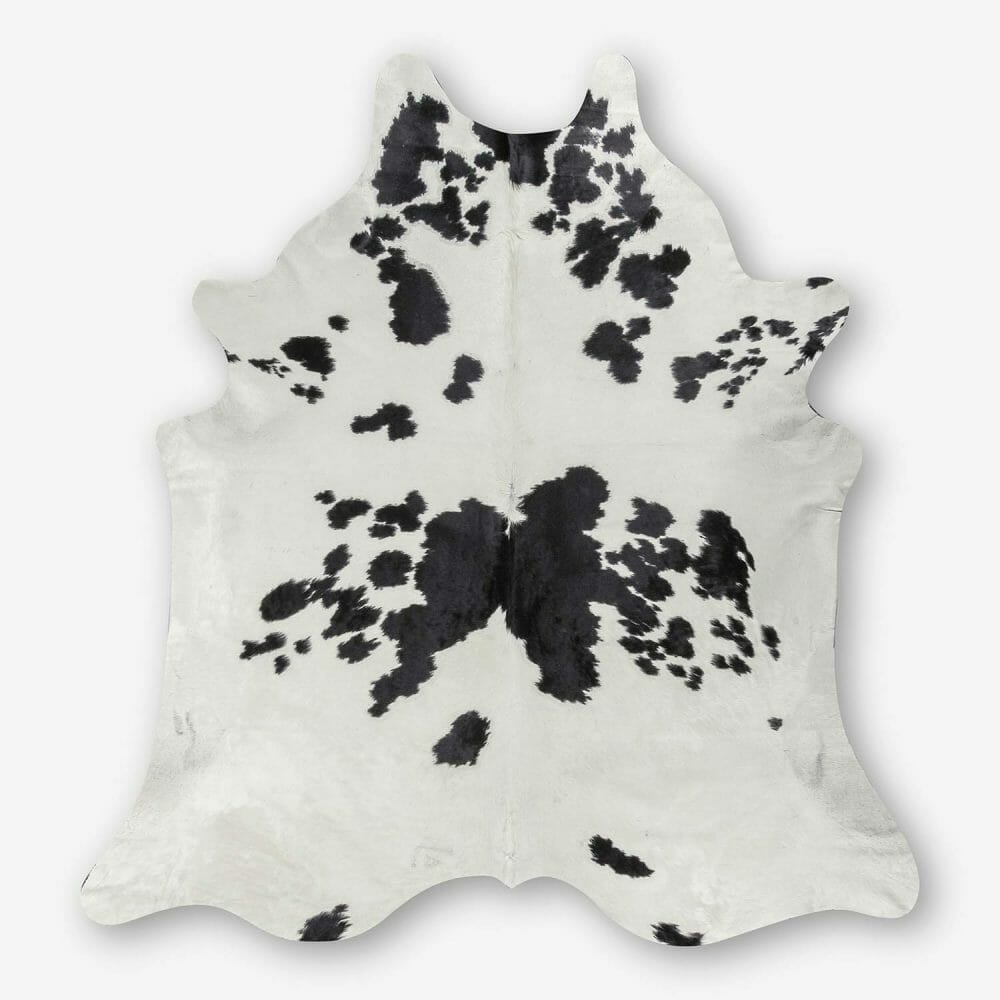 Small Cowhide Rug Throw Black And White 100 X 78 Cm Bagé Home