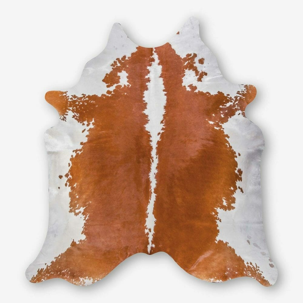 Large Real Cowhide Rug - Brown And White, 6 X 7 Ft, Top Quality Brazilian Hide