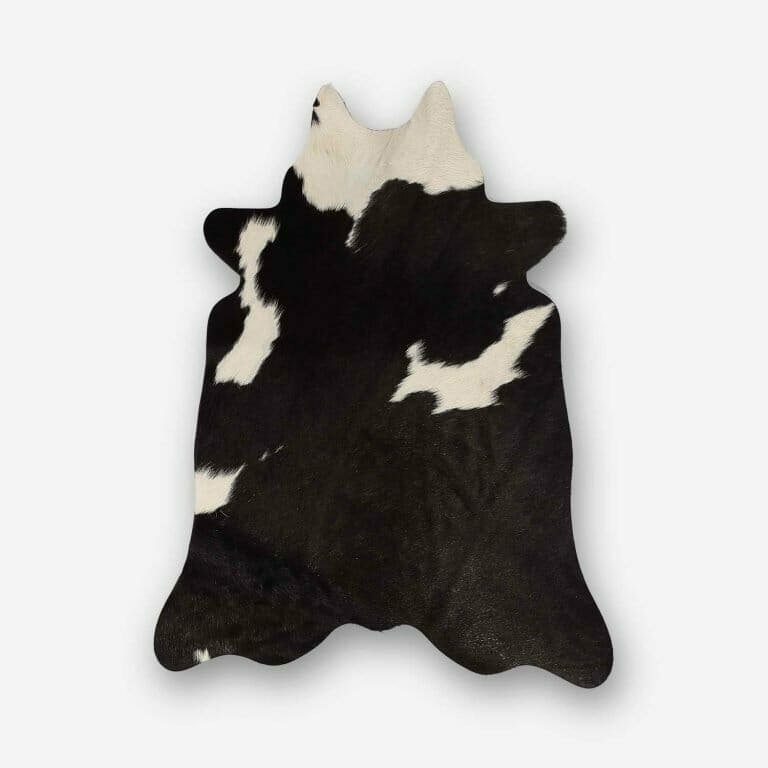 Small Cowhide Rug Throw Black And White 100 X 78 Cm Bagé Home