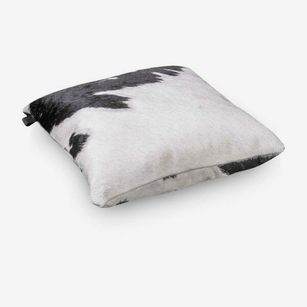 Cowhide Cushion Single Panel Black and White Size 50 x 50 cm Close Up Photo 1 3 SKUXR00 APKW54 PC2 2