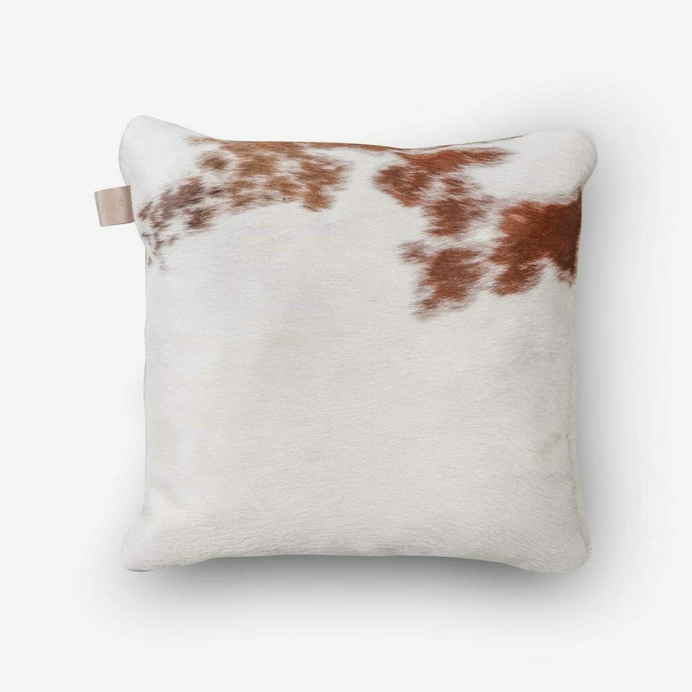 Cowhide Cushion Single Panel Tan Redish Size 40 x 40 cm Aerial Photo 1 1 SKUXR00 APCA54 PX3 2