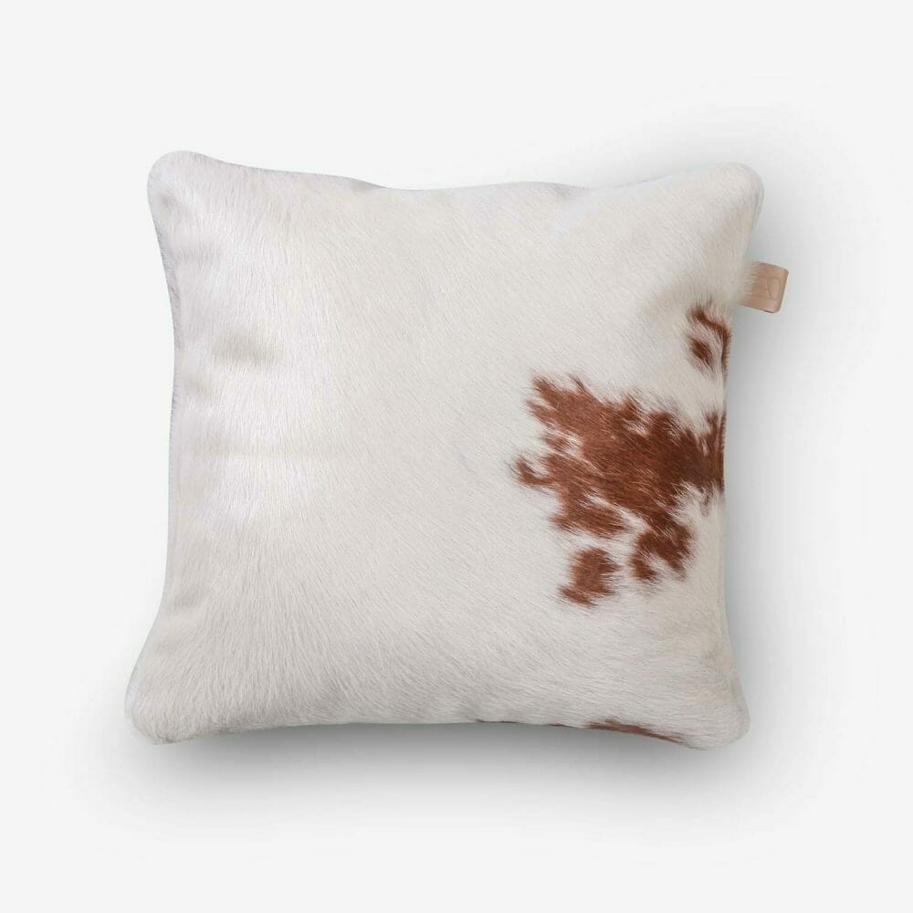Cowhide Cushion Single Panel Tan Redish Size 40 x 40 cm Aerial Photo 2 2 SKUXR00 APCA54 PX3 2