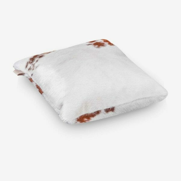 Cowhide Cushion Single Panel Tan Redish Size 40 x 40 cm Close Up Photo 1 3 SKUXR00 APCA54 PX3 2