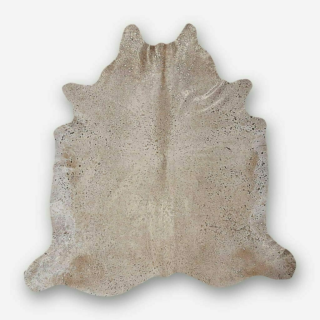 Metallic Gold Cowhide Rug Extra Large 222 X 221 Cm Bagé Home