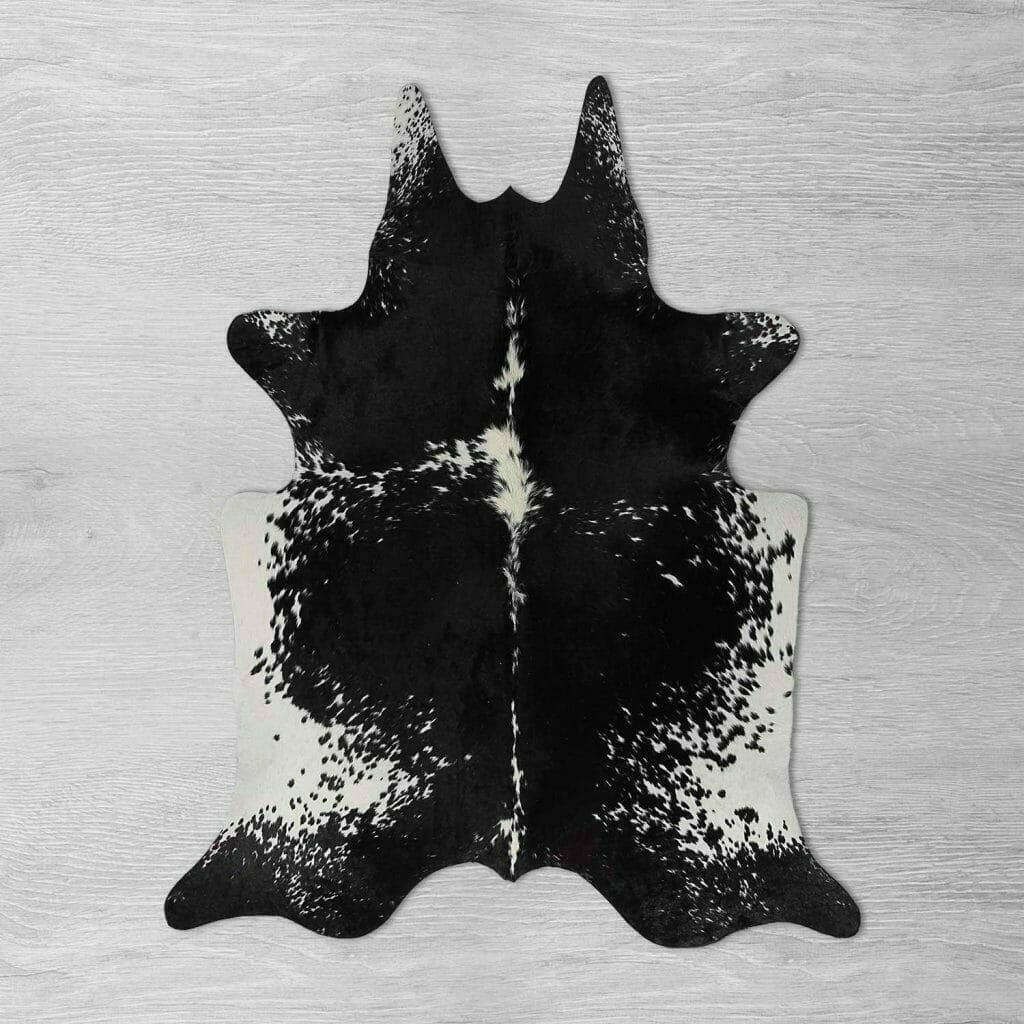 Speckled Black And White Cowhide Rug 208 X 174 Cm Bagé Home