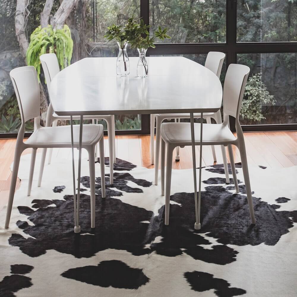 Black And White Cowhide Rug Large 210 X 185 Cm Bagé Home